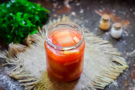Маринованный перец в томатном соке на зиму фото 6